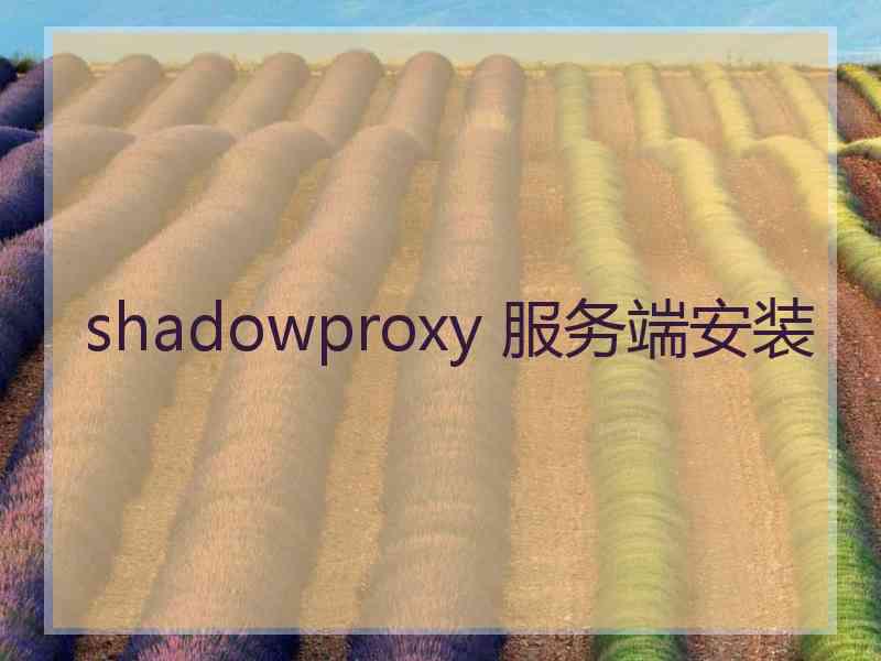 shadowproxy 服务端安装