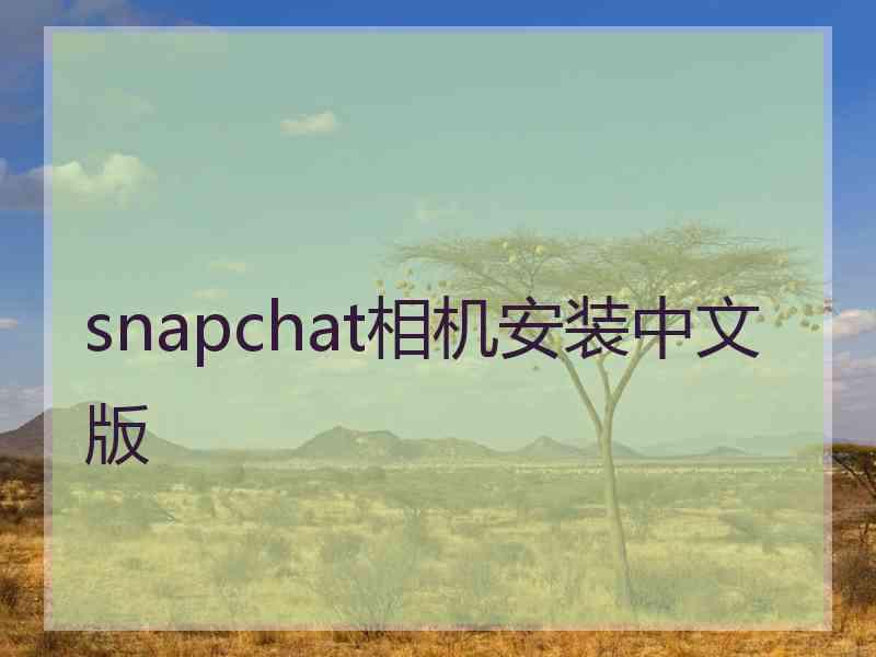 snapchat相机安装中文版
